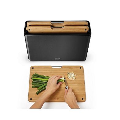 Joseph Joseph Folio™ 3-Piece Bamboo Cutting Board Set with Steel Case