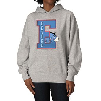 Women's Disney's Winnie The Pooh Eeyore Collegiate Oversized Fleece Hoodie Sweatshirt