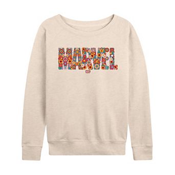 Women's Marvel Floral Logo French Terry Long Sleeve Tee