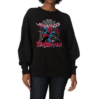Women's Marvel Your Friendly Neighborhood Spider-Man Oversized Fleece Crew Sweatshirt