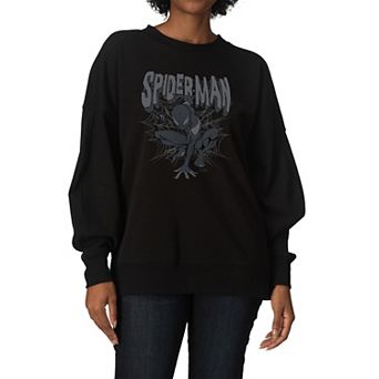 Women's Marvel Spider-Man Oversized Fleece Crew Sweatshirt