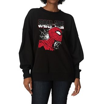 Women's Marvel Spider-Man Oversized Fleece Crew Sweatshirt