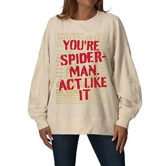 Women's Marvel Spider-Man Oversized Fleece Crew Sweatshirt