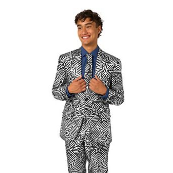 Men's OppoSuits Silver Geo Star Party Wear Suit Set