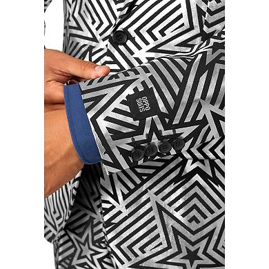 Men's OppoSuits Silver Geo Star Party Wear Suit Set
