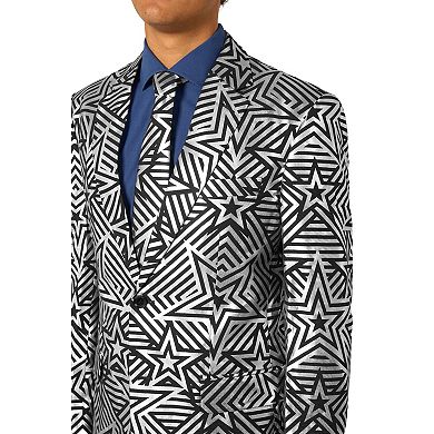Men's OppoSuits Silver Geo Star Party Wear Suit Set