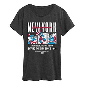 Women's Marvel Captain America Comic Panels Graphic Tee