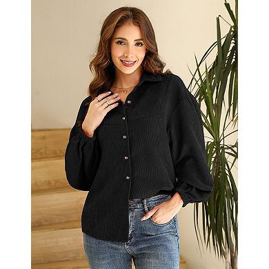 Women's Corduroy Long Sleeve Button Down Coats