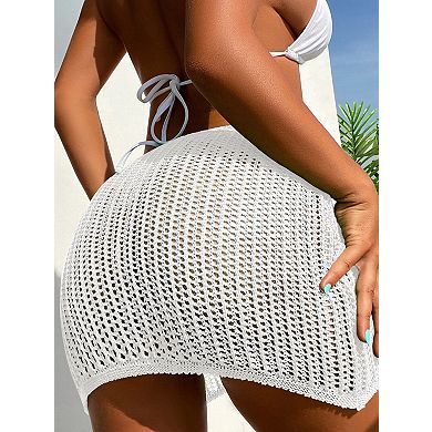 Women's Crochet Mini Skirt with Lace Openwork Detail