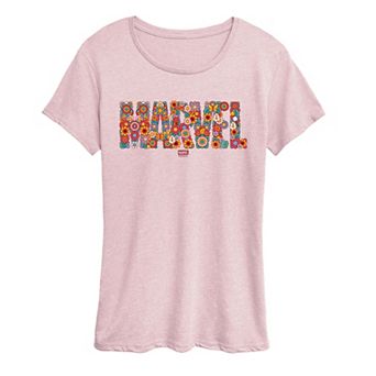 Women's Marvel Floral Logo Graphic Tee