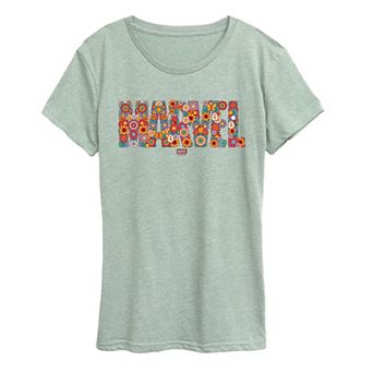Women's Marvel Floral Logo Graphic Tee