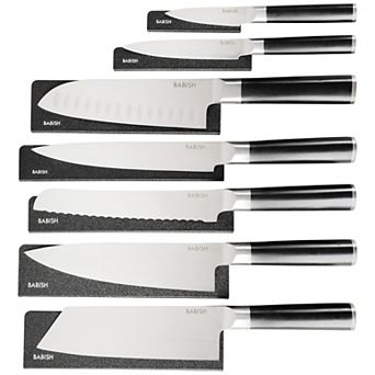 Babish High Carbon 1.4116 German Steel 14 pc Forged Pakka Wood Kitchen Knife Set with Sheaths