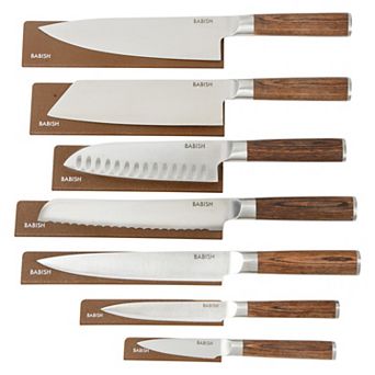 Babish High Carbon 1.4116 German Steel 14 pc Forged Pakka Wood Kitchen Knife Set with Sheaths