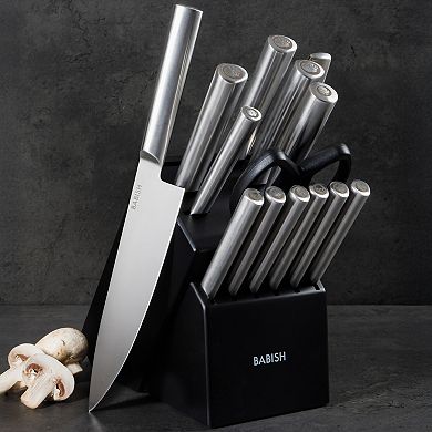 Babish High Carbon 1.4116 German Steel 15 Piece Forged Kitchen Knife Block Set