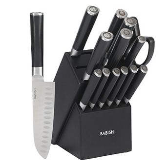 Babish High Carbon 1.4116 German Steel 15 pc Forged Kitchen Knife Block Set