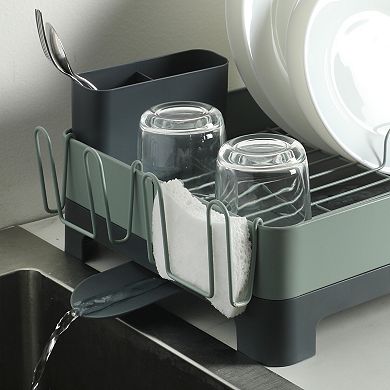 Gibson Home Nestcraft Full Size Rust Resistant Dish Rack with Drain Board and Caddy
