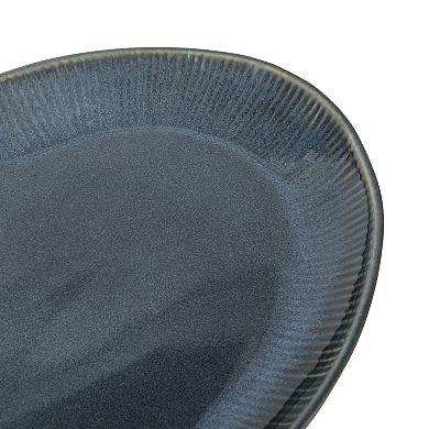 Gibson Elite Sandy Pines 3 Piece Oval Stoneware Platter Set 15.7 inch 13.75 inch 12 inch