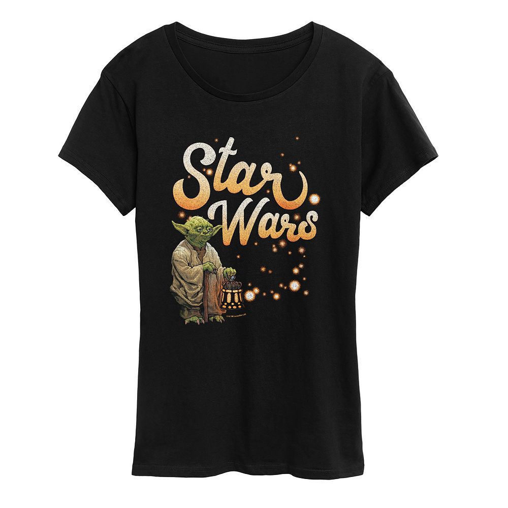 Women's Star Wars Yoda Fireflies Graphic Tee