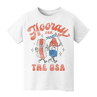 Kids 8-20 Grayson Threads Kids The Label Hooray For The USA Hot Dog And Popcicle Graphic Tee