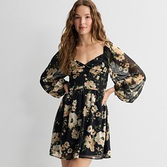 Juniors' Live To Be Spoiled Long Sleeve Lurex Stripe Dress