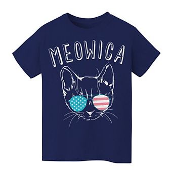Kids 8-20 Grayson Threads Kids The Label Meowica American Flag Sunglasses Graphic Tee