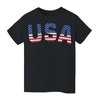 Kids 8-20 Grayson Threads Kids The Label USA American Flag Distressed Print Graphic Tee