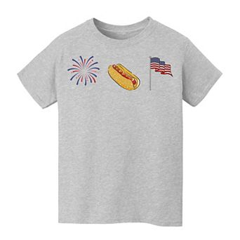 Kids 8-20 Grayson Threads Kids The Label Fireworks, Hot Dog & American Flag Graphic Tee