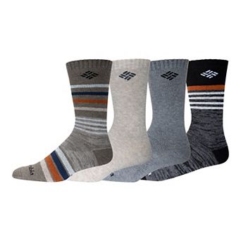 Men's Columbia Stripe Gaze Wool 4-Pack Crew Socks
