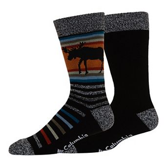 Men's Columbia Moose Horizon Medium Weight Thermal 2-Pack Crew Socks