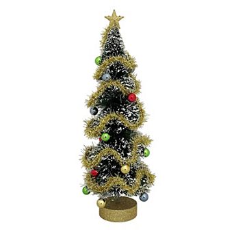 St. Nicholas Square® 12 in Decorated Bottle Brush Christmas Tree Table Decor