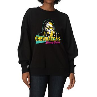 Women's Star Wars Chewbacca's Beauty Salon Oversized Fleece Crew Sweatshirt