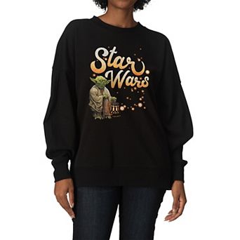 Women's Star Wars Yoda Oversized Fleece Crew Sweatshirt