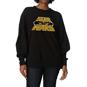 Women's Star Wars Chewbacca Tear-Through Oversized Fleece Crew Sweatshirt