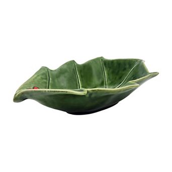 St. Nicholas Square® Ceramic Holly Leaf Decorative Bowl Table Decor