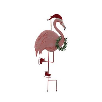 St. Nicholas Square® Metal Flamingo Garden Stake Outdoor Decor