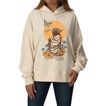 Women's Star Wars Yoda Botanical Oversized Fleece Hoodie Sweatshirt