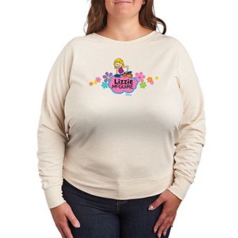 Plus Size Disney's Lizzie McGuire Flower Logo French Terry Long Sleeve Tee