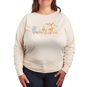 Plus Size Disney's Winnie The Pooh & Friends French Terry Long Sleeve Tee
