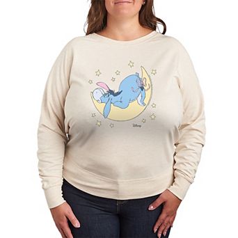 Plus Size Disney's Winnie The Pooh Eeyore Moon & Stars French Terry Long Sleeve Tee