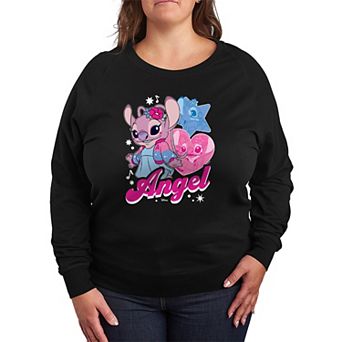 Plus Size Disney's Lilo & Stitch Angel French Terry Long Sleeve Tee