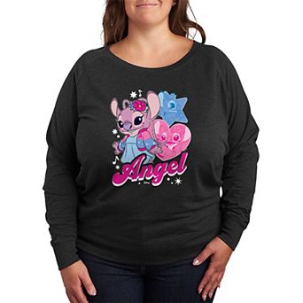 Plus Size Disney's Lilo & Stitch Angel French Terry Long Sleeve Tee