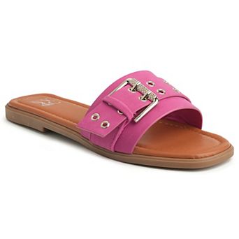 New York & Company® Rey Women's Slide Sandals With Double Buckle Detail
