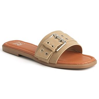 New York & Company® Rey Women's Slide Sandals With Double Buckle Detail