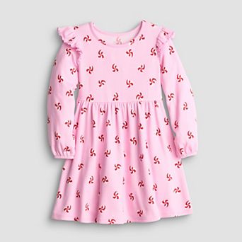 Girls 4-12 Jumping Beans® Brushed Flutter Long Sleeve Holiday Dress