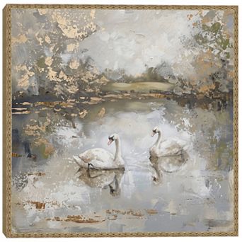 Masterpiece Elegant Swans Framed Wall Art