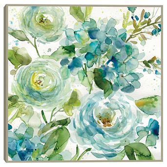 Masterpiece Cool Watercolor Floral Framed Wall Art