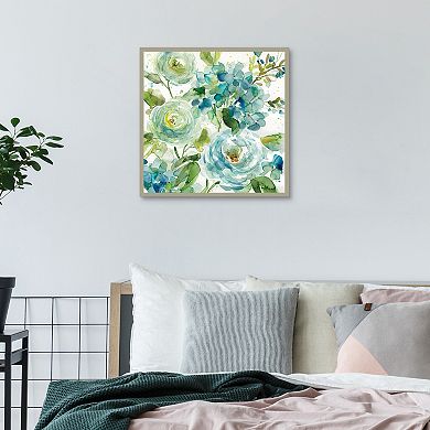 Masterpiece Cool Watercolor Floral Framed Wall Art