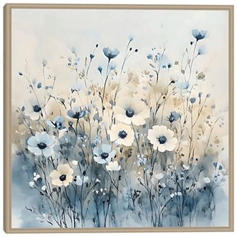 Masterpiece Soft Blue Florals Framed Wall Art
