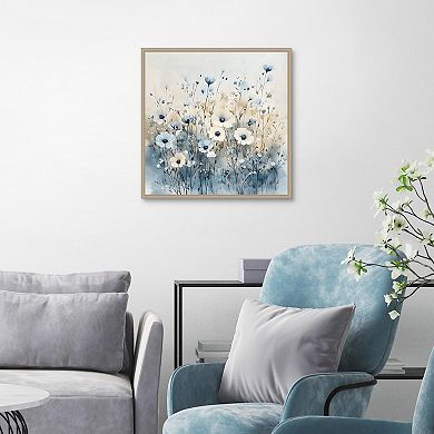 Masterpiece Soft Blue Florals Framed Wall Art
