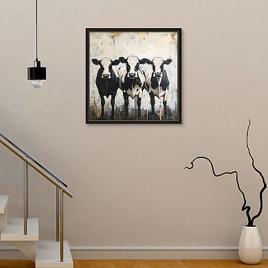 Masterpiece Three Spotted Cows Framed Wall Art